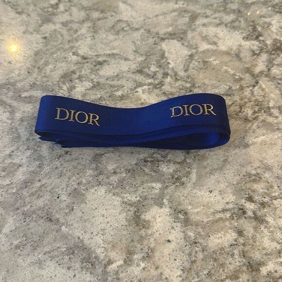 🎀 Blue Dior Ribbon with Gold Lettering - 60 Inches, 1 Inch Width - Picture 2 of 2